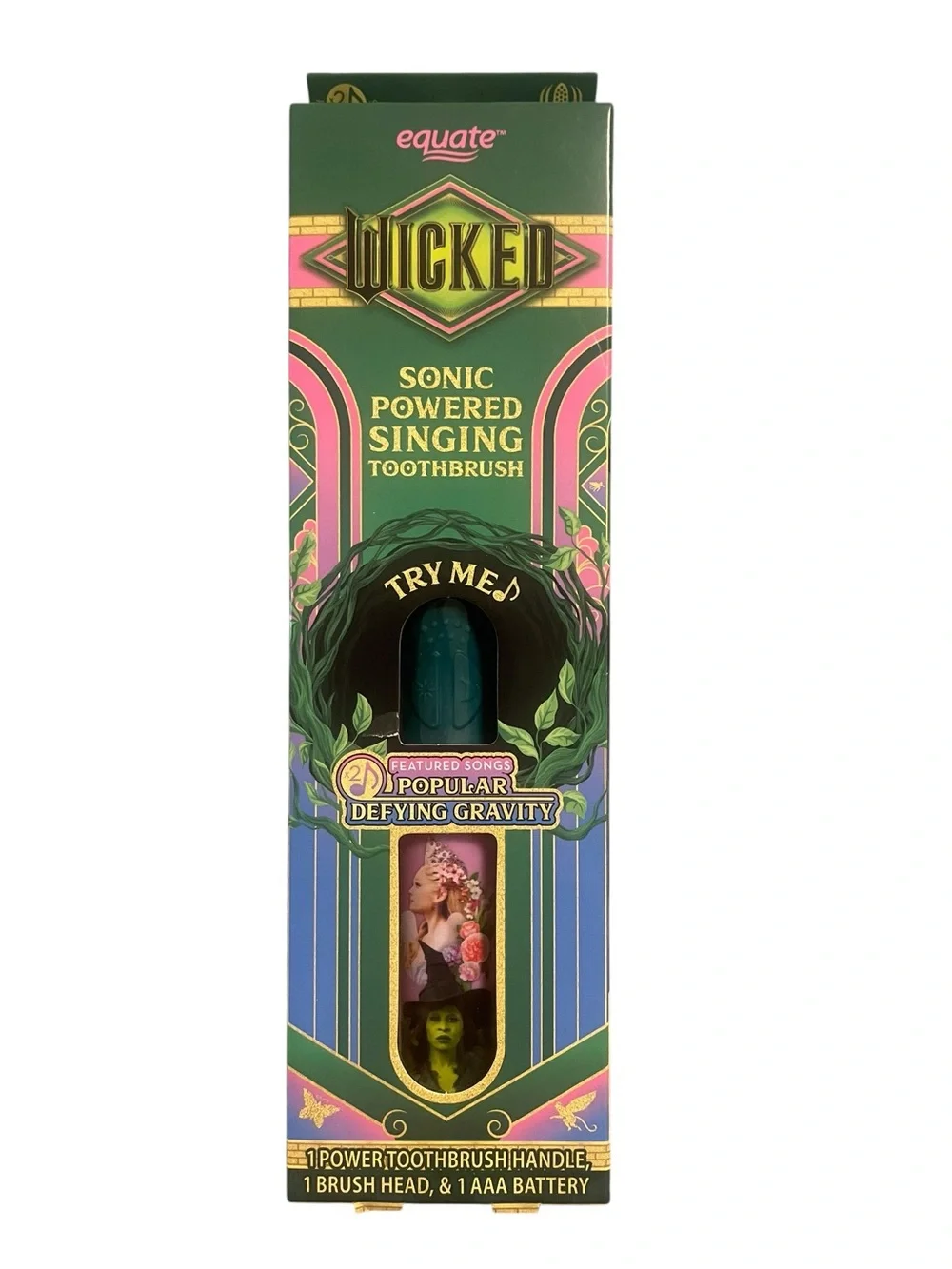 Wicked Sonic Powered Singing Toothbrush - Teal Accents - New